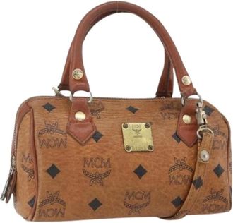 MCM Pre-owned Mini Bags, female, Brown, Size: ONE SIZE Pre-owned Mini Boston Bag