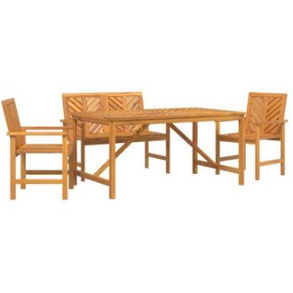 vidaXL Conjunto De Comedor De Jard&iacute;n 4 Pcs Marr&oacute;n Vidaxl