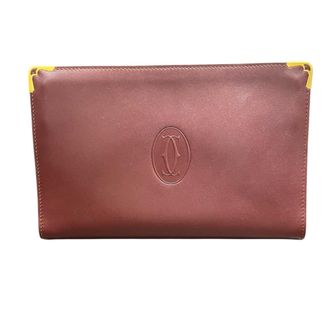 Cartier Must Bordeaux Leather Clutch Bag (Pre-Owned)