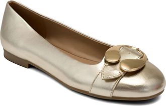 Aerosoles Paradise Buckle Flat in Soft Gold at Nordstrom, Size 6.5