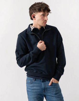 Parajumpers Mens Parajumpers Broad Peak Mens 1/4 Zip Sweatshirt - Blue Navy 316 - Size: 40/Regular