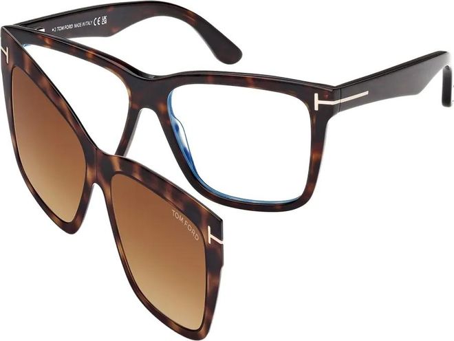 Tom Ford Eyewear Occhiali squadrati con effetto tartarugato 052