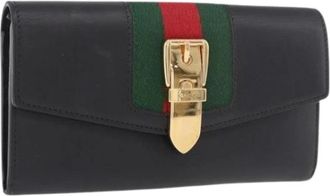 Gucci Pre-owned Long Wallet - Dames - Vintage Accessoires - Zwart - ONE Size - Leer - Vintage