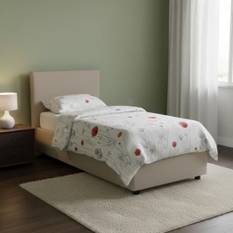 Dmora Cama Individual Dbabb, Cama Contenedor Con Tapizado En Ecopiel, 100% Made In Italy, Apertura Frontal, Con Colch&oacute;n Cm 80x200 Incluido, T&oacute;rtola - Dmora