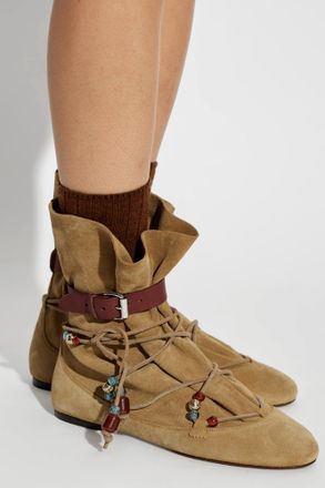 Isabel Marant Suede Ankle Boots Letiz, Womens, Brown