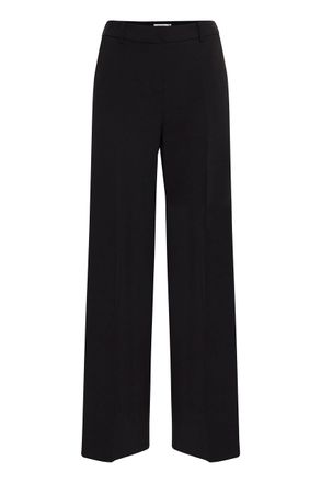 b.young BYDanta Womens Fabric Trousers, Wide Leg with Pleats, Belt Loops, Pockets, Stretch, Regular Fit, Black (80001), 8
