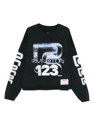 RRR123 T-shirt met print - Zwart