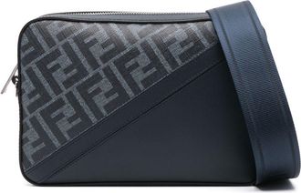 Fendi Fendi Diagonal cross body bag - women - Canvas/Calf Leather - One Size - Blue