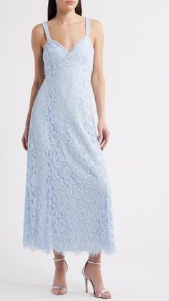 Wayf Elysia Cotton Blend Lace Gown in Baby Blue at Nordstrom Rack, Size X-Large