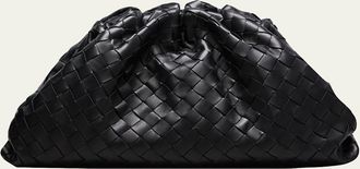 Bottega Veneta Lambskin Leather Pouch Clutch Bag