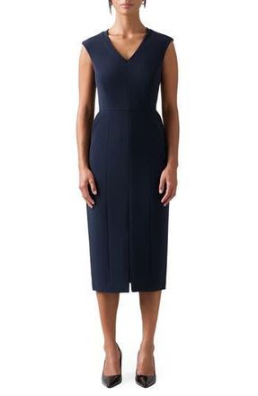 L.k. Bennett Audrey Sleeveless Sheath Dress in Navy at Nordstrom Rack, Size 16 Us / 20 Uk