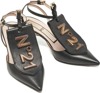 N&deg;21 Pumps a punta con cinturino alla caviglia - Nero