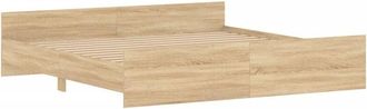 vidaXL Bed Frame without Mattress Sonoma Oak 180x200 cm Super King vidaXL