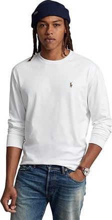 Polo Ralph Lauren Classic Fit Soft Touch Long-Sleeve T-Shirts Mens Clothing White : 2XL, Cotton/Jersey