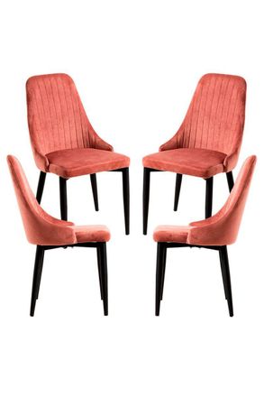 Regalos Miguel Regalos Miguel - Packs Sillas Comedor - Pack 4 Sillas Kan Terciopelo - Rosa