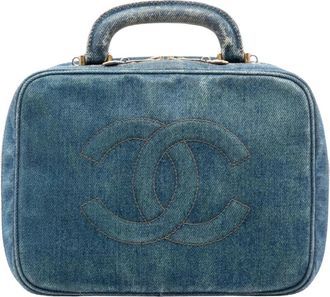 Chanel Pre-owned Handle Vanity Case - Dames - Vintage Handtas - Blauw - ONE Size - Vintage