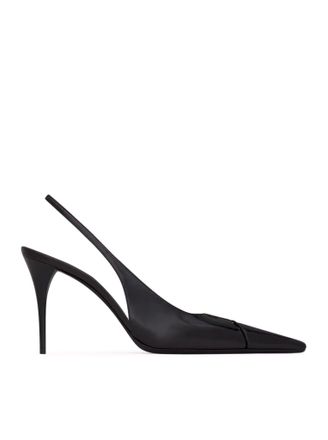 Saint Laurent BABYLONE BRETEUIL OPEN BACK PUMP IN SMOOTH LEATHER - Saint Laurent - Woman