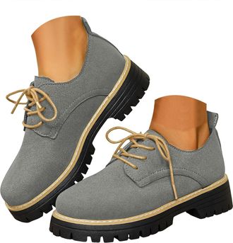 Generic Womens Slip On Loafers Platform Chunky Loafer Lug Sole Suede Work Business Casual Dress Shoes Orthopedic Loafers for Women Fashion Round Toe Comfortab