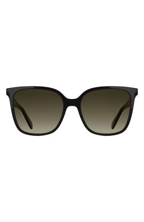Longchamp Le Pliage 55mm Gradient Modified Rectangular Sunglasses in Black at Nordstrom