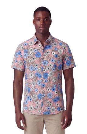 Lords of Harlech Tropical Mix Mens Knit Shirt in Tropical Mix Coral at Nordstrom, Size Xx-Large