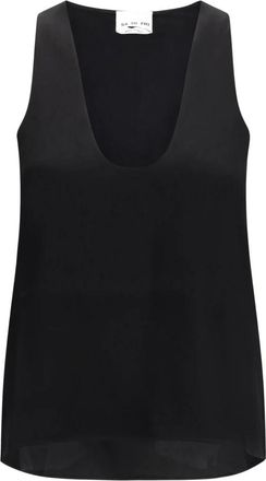 SA SU PHI Tanktop van dubbel satijn - Dames - Tops - Zwart - Maat: XL Satijn