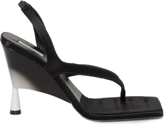 Giaborghini square-toe sandals - women - Silk/Viscose/Fabric/Kid Leather/Calf Leather - 37 - Black