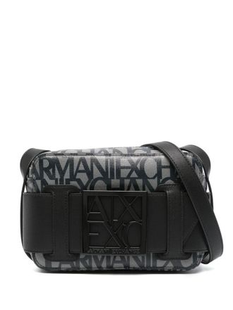 A|X Armani Exchange Borsa a tracolla con placca logo - Nero
