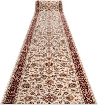 RugsX Rugsx - Runner Wool nain Ornament, flowers 6999 51063 beige / claret 80cm beige 80x100 cm