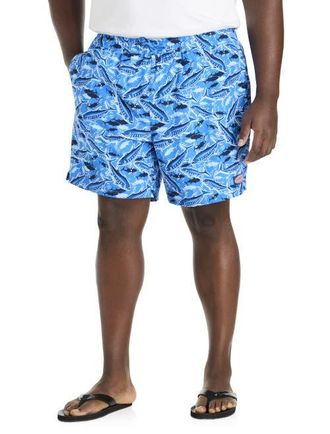 Vineyard Vines Big & Tall Bone Fish Chappy Swim Trunks in Bone Fish Cornflower at Nordstrom, Size 2X Big