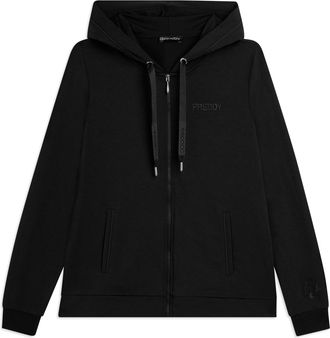 Freddy Felpa Cappuccio Zip con logo FREDDY in strass