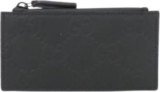 Gucci Pre-owned GG Rubber Effect Leather Card Case - Dames - Vintage Accessoires - Zwart - ONE Size - Leer - Vintage