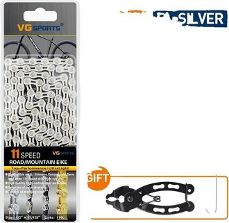 OEM Cadena De Bicicleta, Compatible Con 6 A 11 Velocidades, Acero Aleado Duradero, 11 Velocidades, Color Plata
