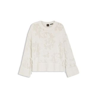 BOSS Knitted-pattern sweater in a cotton blend
