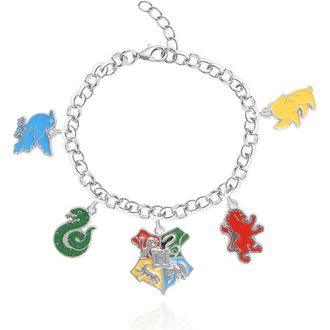 Harry Potter Charm Bracelet with 5 Hogwarts House Charms, 7+1 in Multi at Nordstrom
