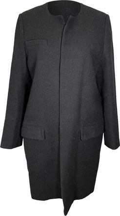 Isabel Marant Collarless Coat in Black Wool