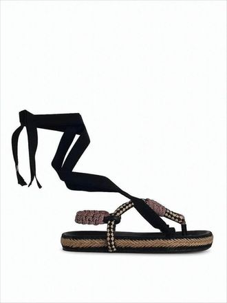 Isabel Marant Woven Black Sandals With Braided Strap