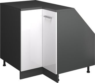 Vicco Armario Para Techo Inclinado Armario De Esquina Rion, Blanco Alto Brillo, 75.6 X 81.6 Cm Con 1 Puerta, Carcasa Del Armario 60 Cm De Profundidad, Vicco
