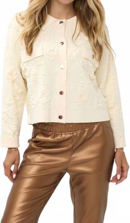 Esqualo Button Front Crop Jacket In Beige