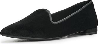 Birdies Starfinch 15 Velvet Womens Dress Flat Shoes Black Velvet : 6.5 M