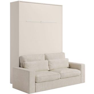 Vente-Unique Letto estraibile 140 x 200 cm Apertura verticale manuale Con LED Beige + Divano - RAPILI