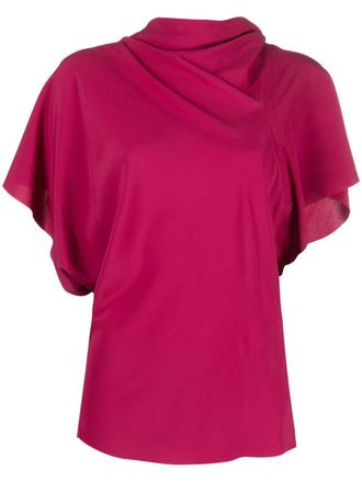 Rick Owens asymmetric draped blouse - women - Silk/Acetate - 40 - Pink
