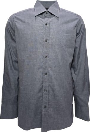 Tom Ford Button-Down Long Sleeve Shirt in Grey Lyocell