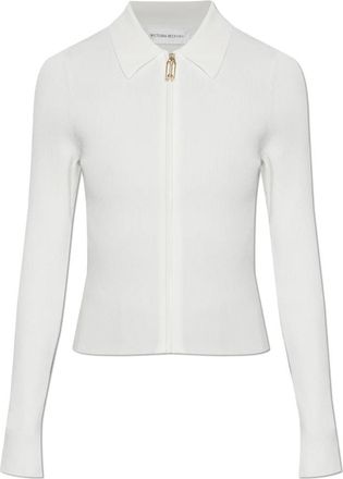 Victoria Beckham Ritsluiting Vest - Dames - Vesten - Wit - S - Leer - Truien & Vesten