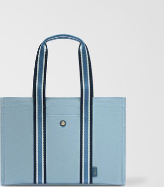 Furla Duna Borsa Shopping L Toni Carta Da Zucchero Multicolore Tessuto Canvas + Tessuto A Righe Donna