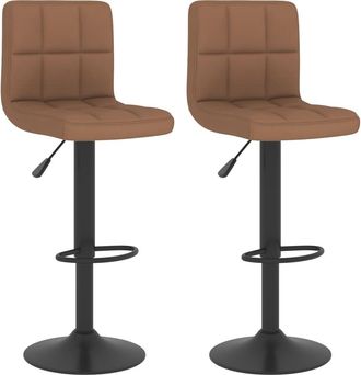 vidaXL Taburetes De Cocina 2 Unidades Tela Marr&oacute;n Vidaxl