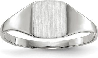 Diamond2Deal 14k White Gold Closed Back Signet Ring