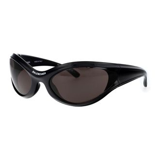 Balenciaga Accessoires, unisex, Zwart, ONE Size, Nylon, Dynamo Ronde Zonnebril