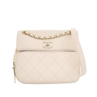 Chanel Pre-owned Classic Flap Crossbody - Dames - Pre-owned - Wit - Maat: ONE Size Leer