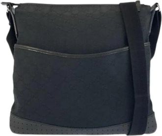Gucci Pre-owned GG Canvas Leren Schoudertas - Dames - Vintage Schoudertas - Blauw - ONE Size - Leer - Vintage