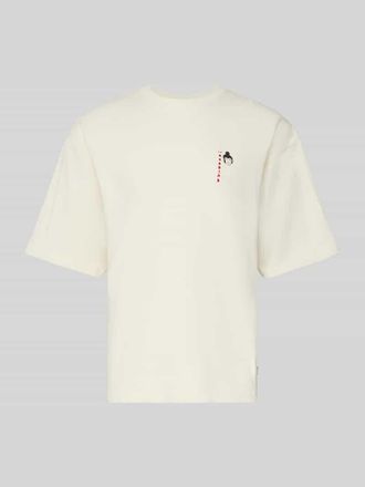 Woodbird T-Shirt mit Label-Detail Modell Beam in Offwhite, Gr&ouml;&szlig;e XXL